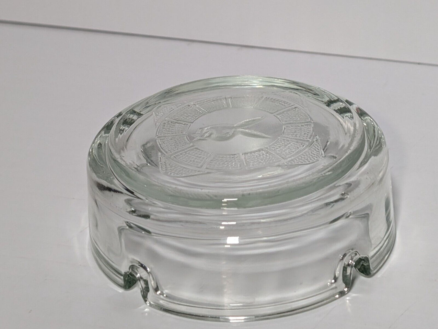Vintage Playboy Club Clear Glass Bunny Logo Ashtray