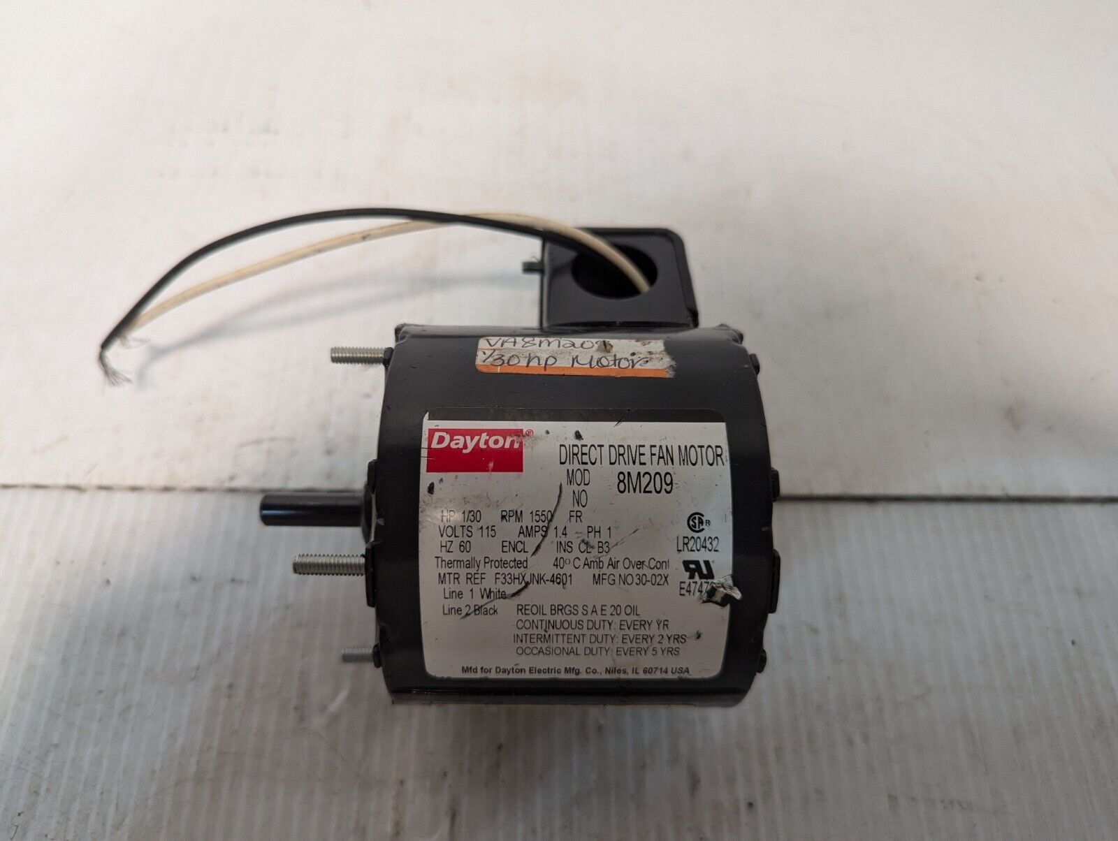 Dayton 8M209 Direct Drive Fan Motor - Free Shipping+Returns