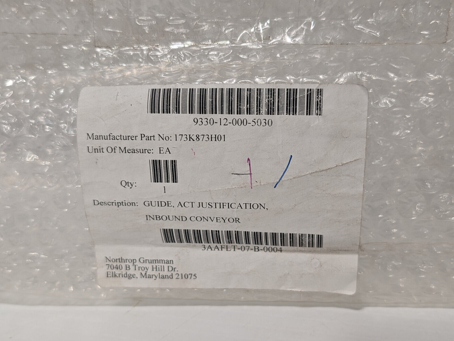 97942- 173K873H01 Inbound Conveyor, Guide, Act Justification Component
