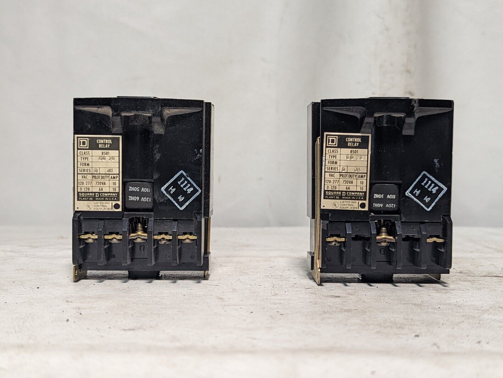 Square D 8501-G020 Control Relay, 110/120VAC coil