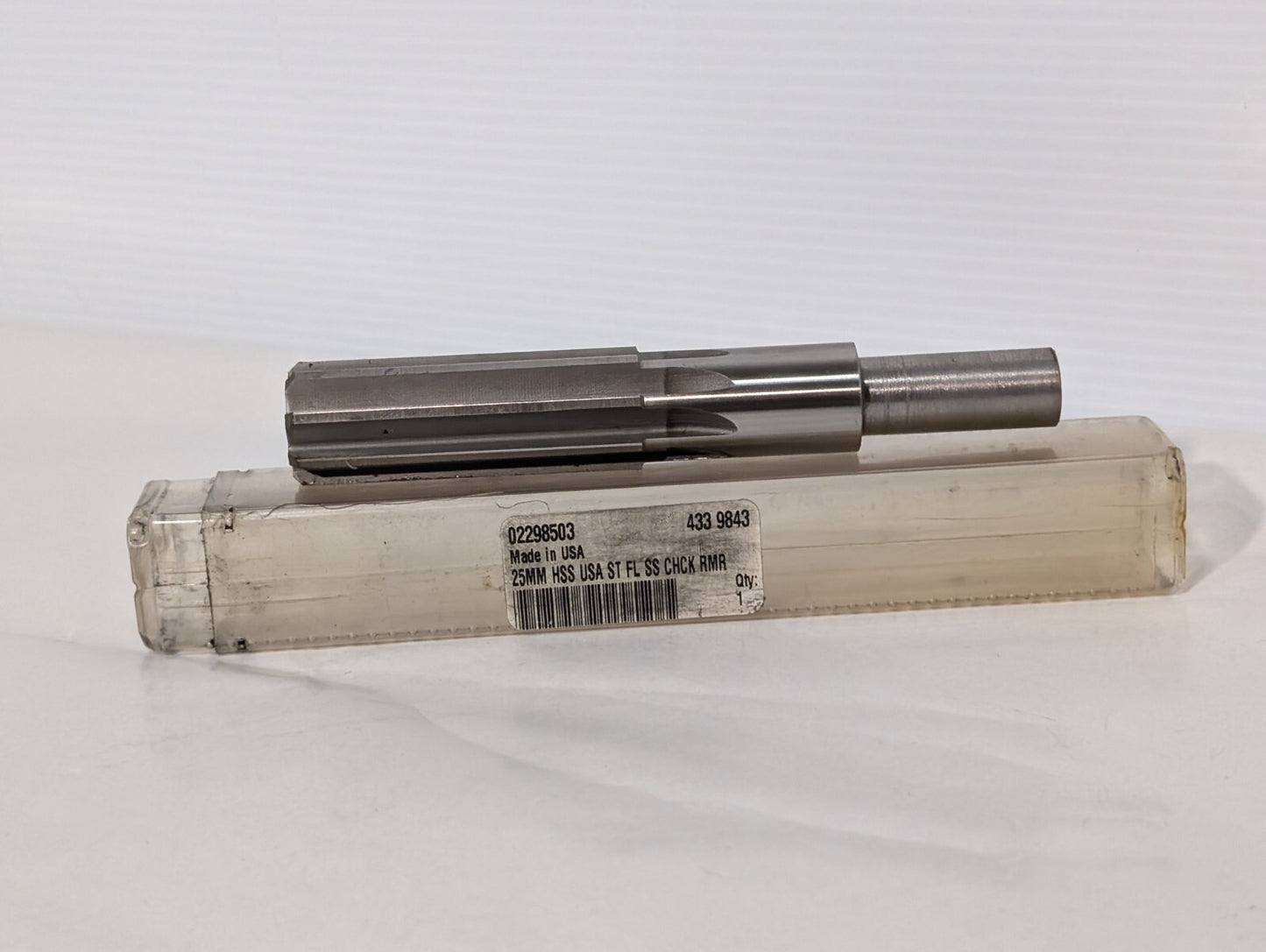 Yankee 02298503 433 Reamer, 25mm O.D., High-Speed Steel, Straight Flute, 8 Flute
