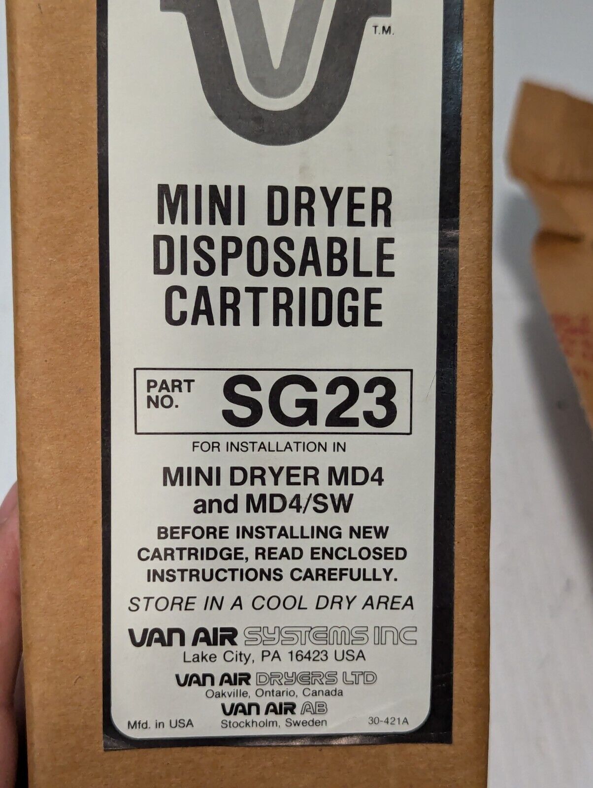 Van Air MD-4/SW Mini Dryer, SG23, for drying compressed air or gas, 4 SCFM@100PS