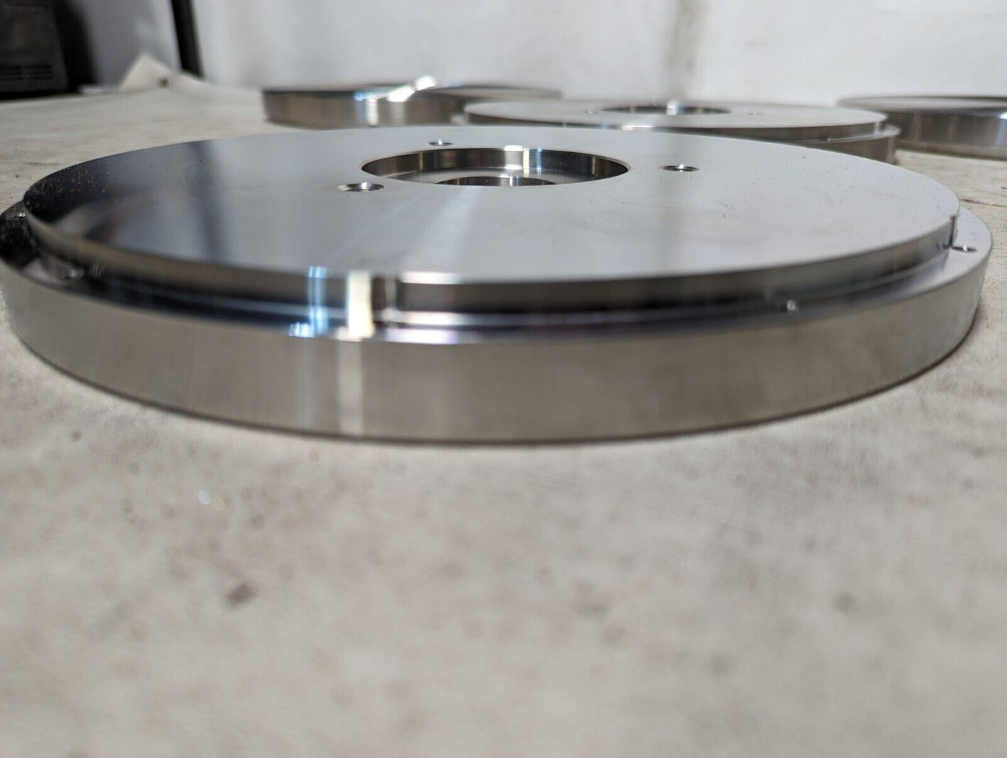 10 inch diameter raised female face blind flange with grooved flat face on rever