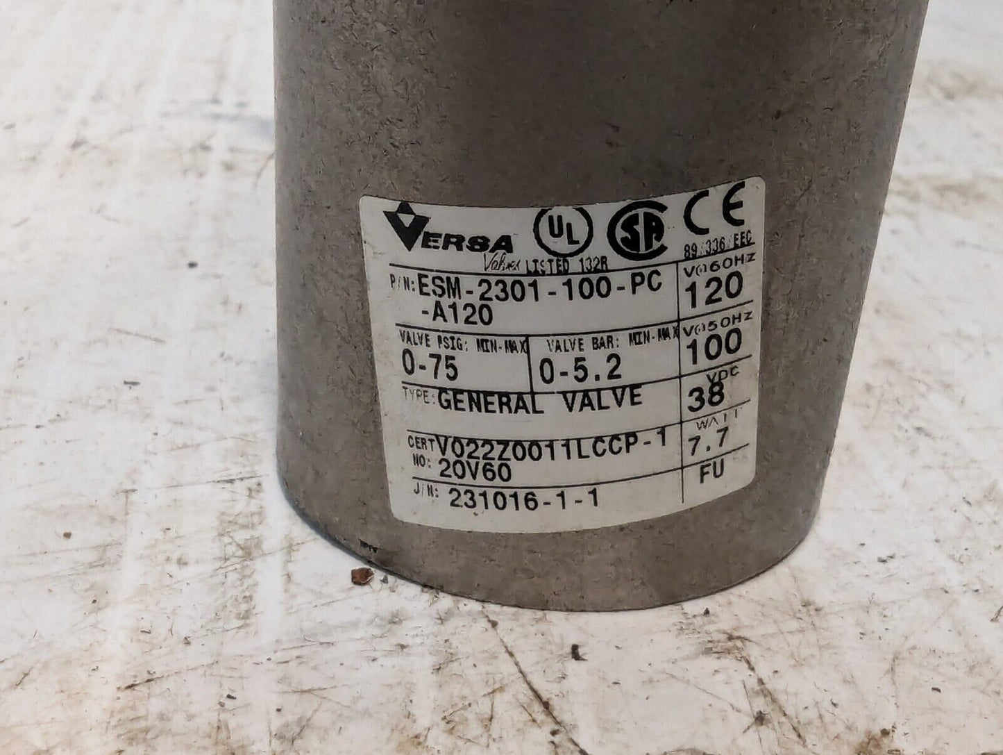 Versa ESM-2301-100-PC-A120 General Valve+Returns