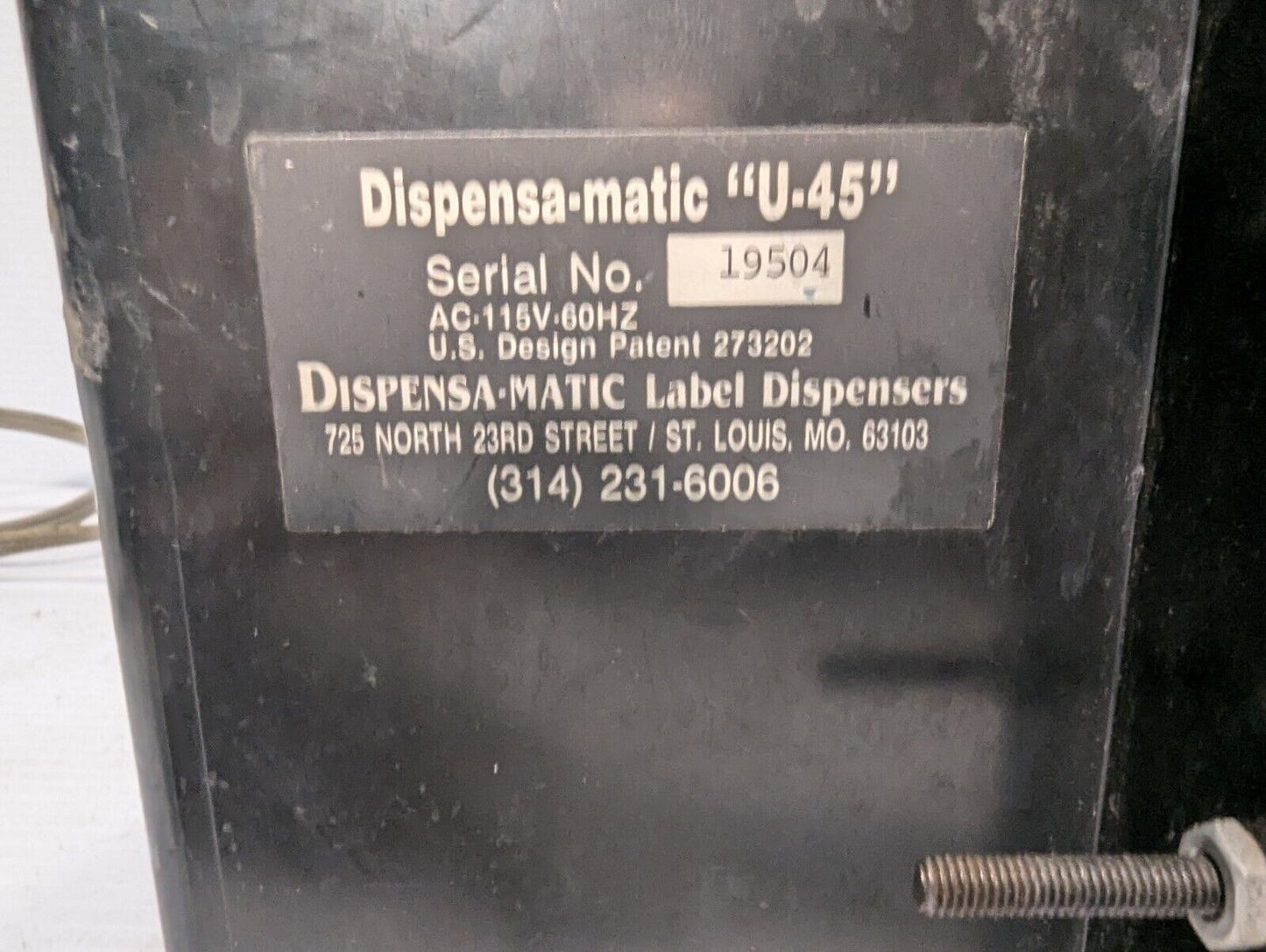 Dispensa-Matic U-45 Automatic Label Dispenser - Free Shipping+Returns
