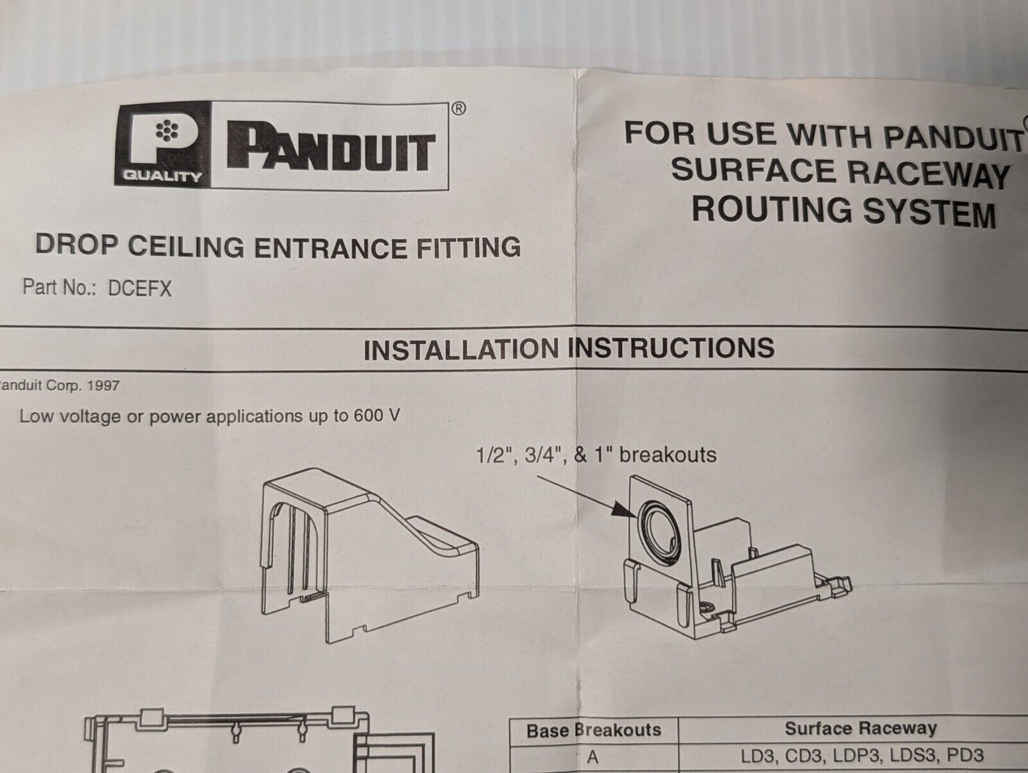 (Lot of 23) New PANDUIT DCEFXIW-X Drop Ceiling/Entrance End Fitting - Free Ship