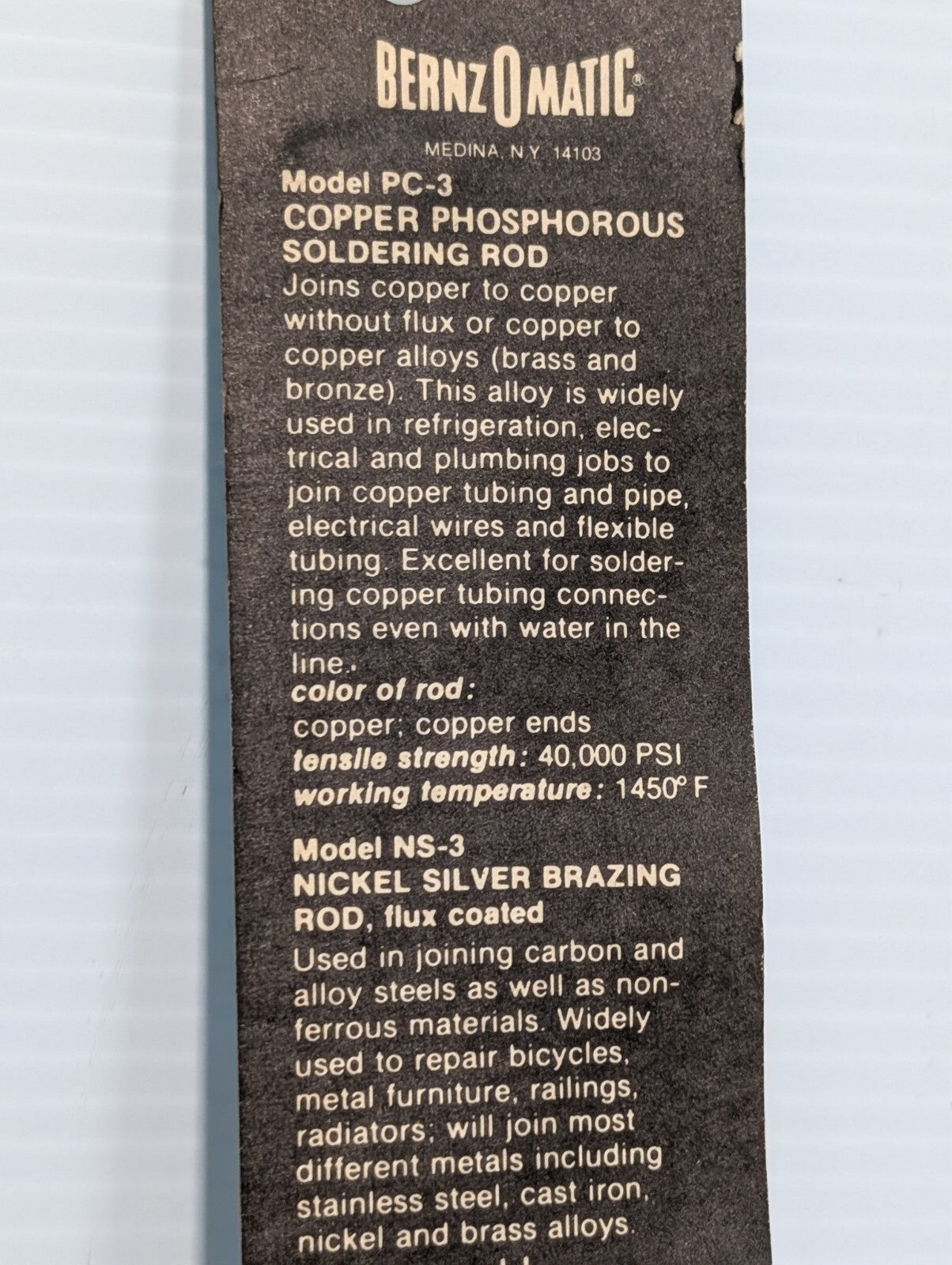(6) BernzOMatic Brazing/Welding Rods, Probably SWR-10, 1 Pack of 6