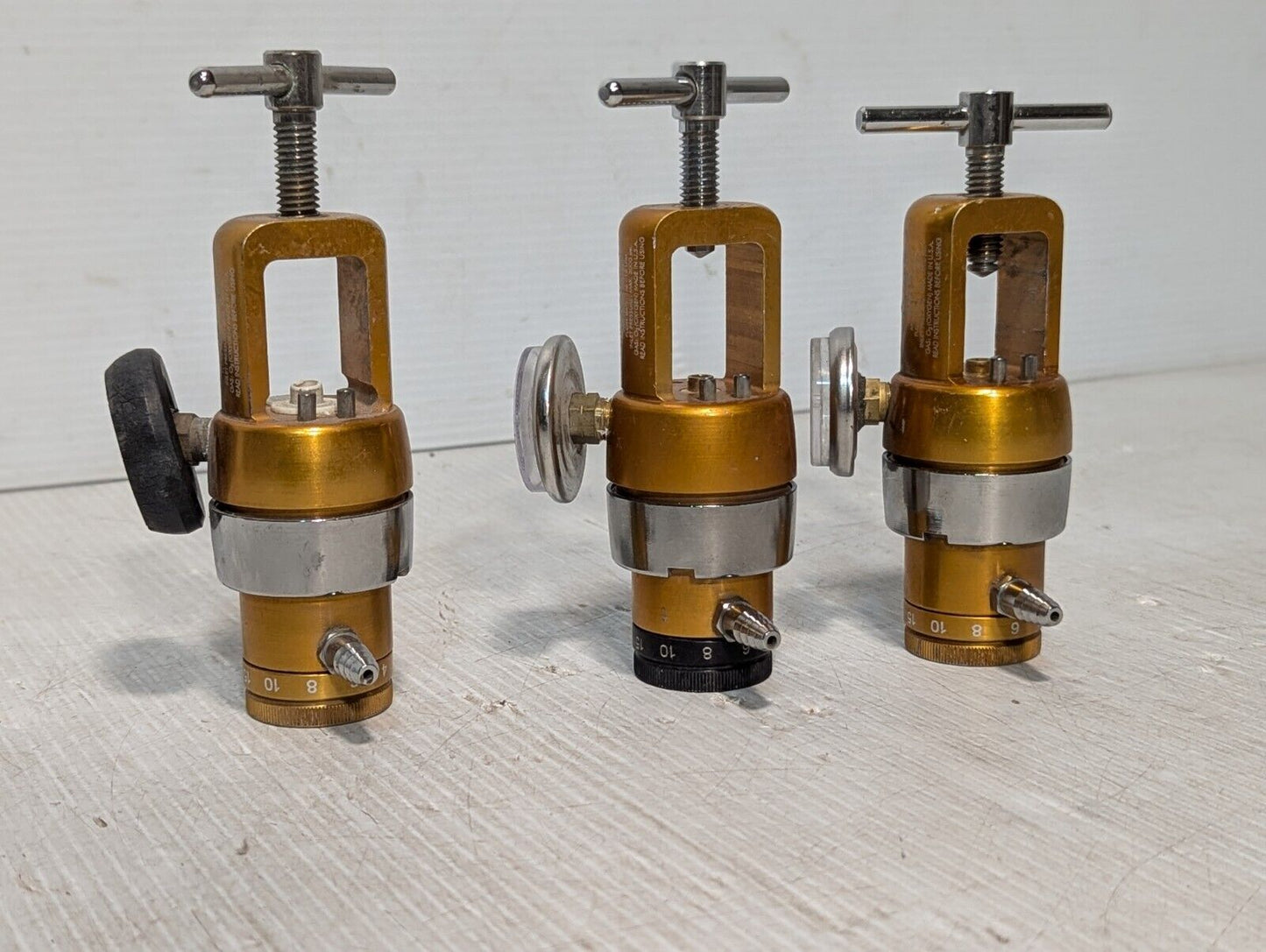 Qty 3 Western Medica OPA-820 Oxygen Regulator 1/4 to 15 LPM, 3000 PSI Max