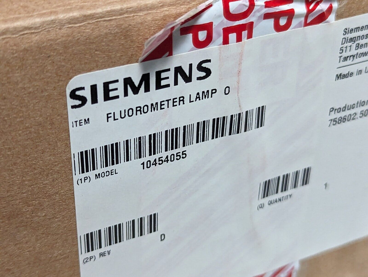 Siemens 10454055 fluorometer lamp