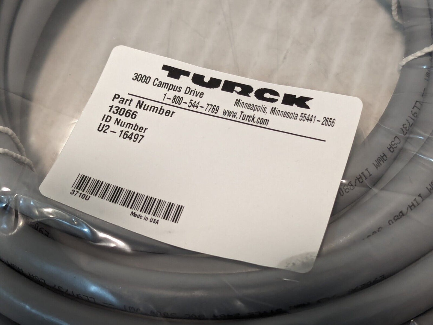 Turck 13066 Cable Assembly, ID# U2-16497, Induct MP U550, W4058 - Free Shipping