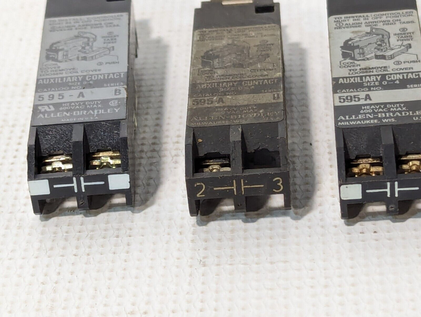 Allen Bradley 595-A Heavy Duty Size 0-4 Auxiliary Contact - Free Shipping