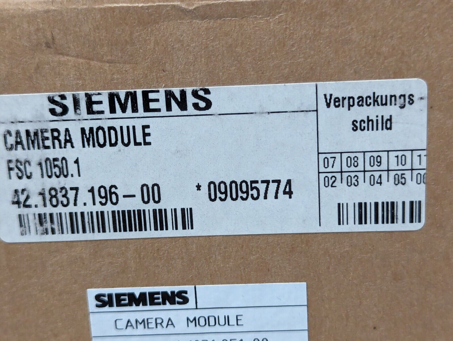 Siemens 42.1837.196-00 FSC 1050.1 Dalsa Camera Module - Free Shipping