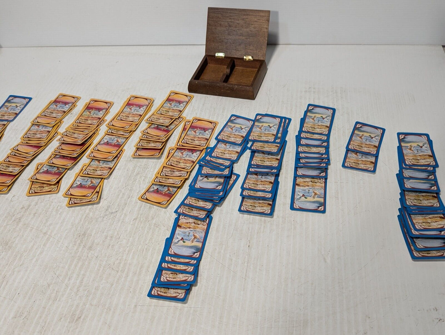 Vtg Mallard Duck Wood Playing Card Storage Box, 2 Decks, 1983 - Free Ship