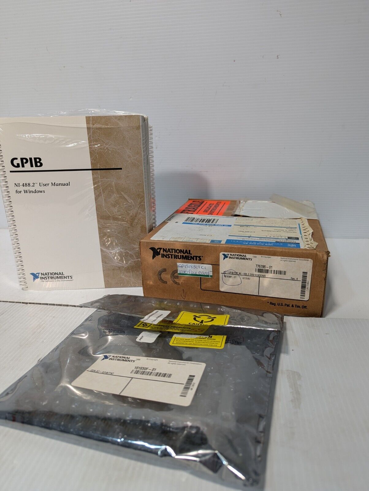 National Instruments 181830F-01 interface card, 776786-01, AT_GPIB/TNT, NI-488.2