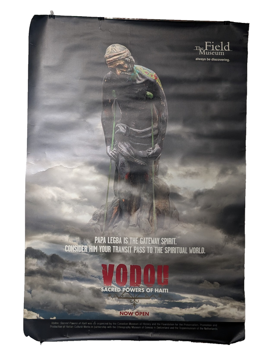 The Field Museum Chicago Bus Stop Advertisement Poster Haiti Voodoo Papa Legba