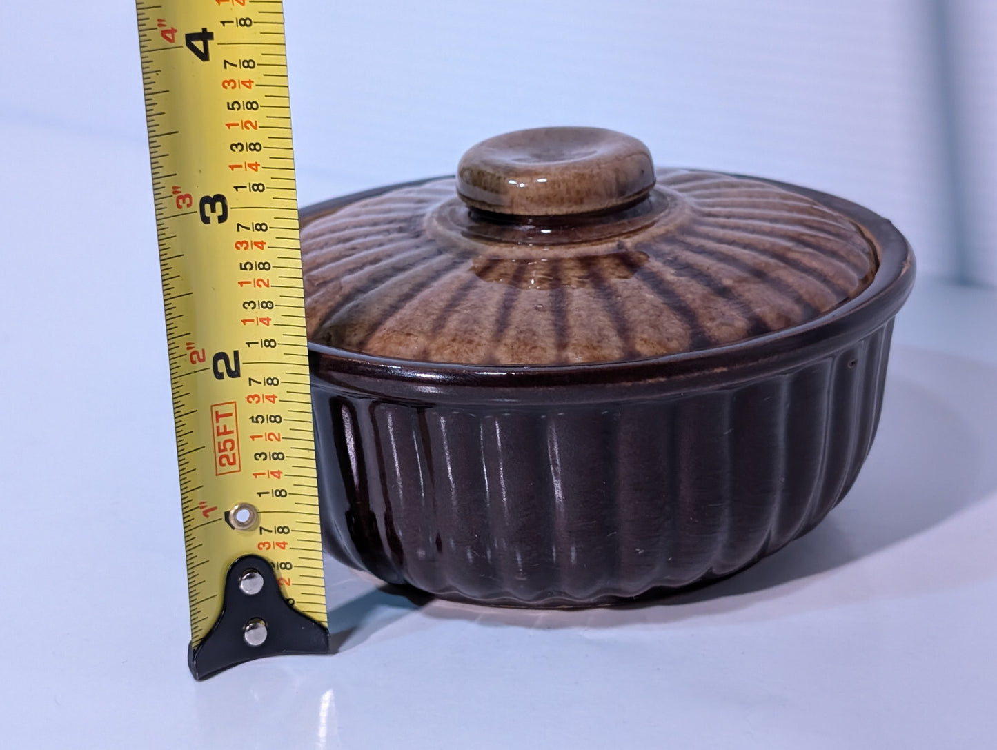 Vintage Stonewear Pottery Nut Candy Snack Serving Dish Earth Tone Made in USA