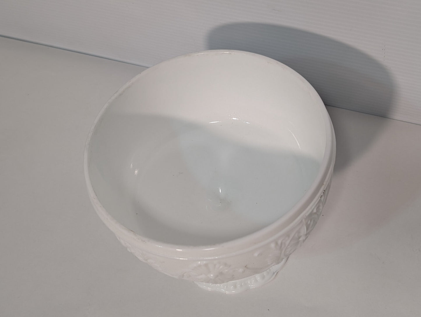 Vintage Indiana Glass Mid-Century Modern Milk White Glass Pedestal Compote Bowl