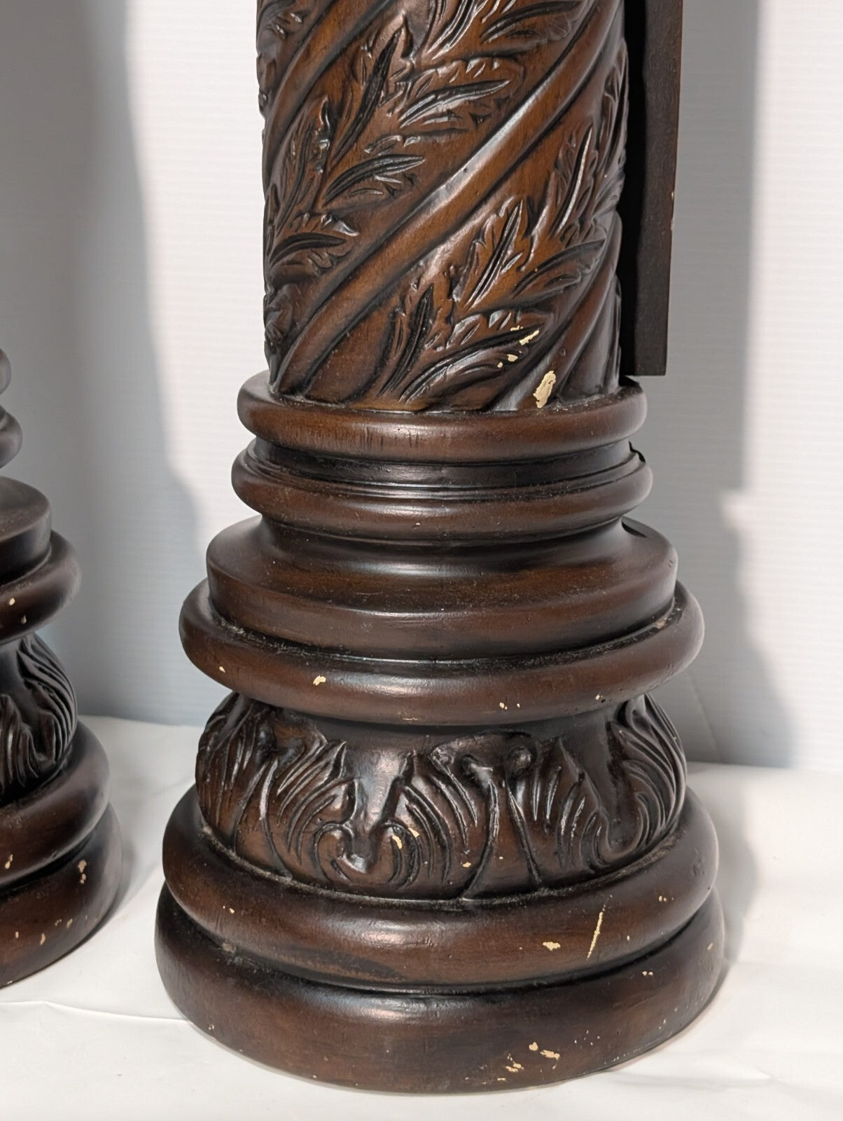 Vintage Pair of Carved Victorian Pedestals and Plant Stands