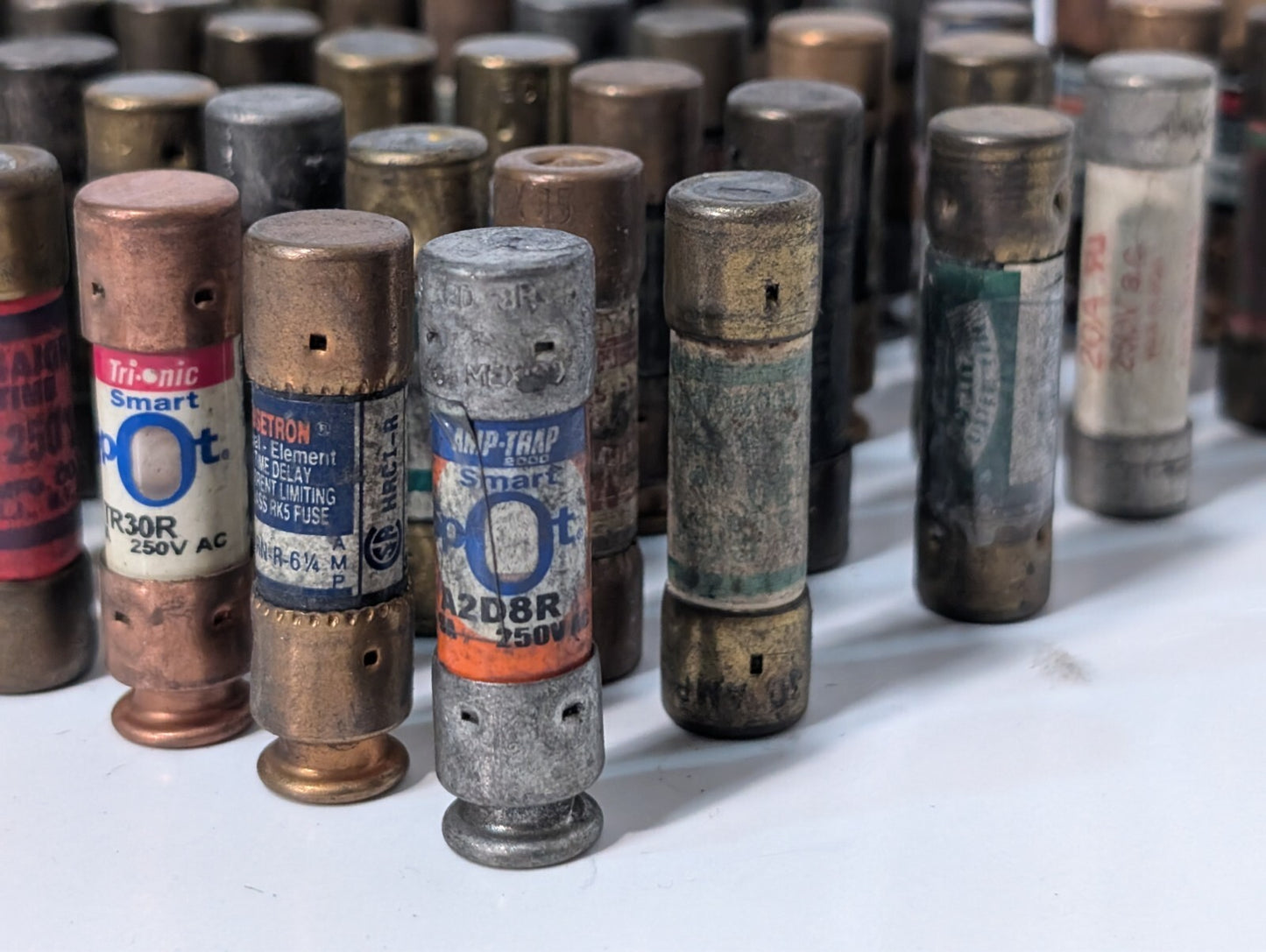 155 Assorted Fuses, Various Brands and Amps, Includes 5 FRN-R-5