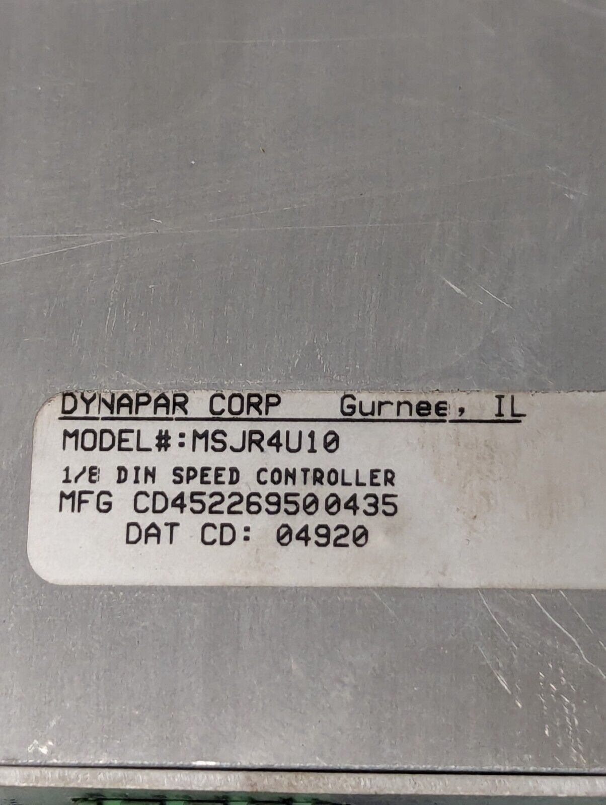 Dynapar MSJR4U10 Speed Regulator, 120/240vac, 1/8 DIN Digital - Free Shipping