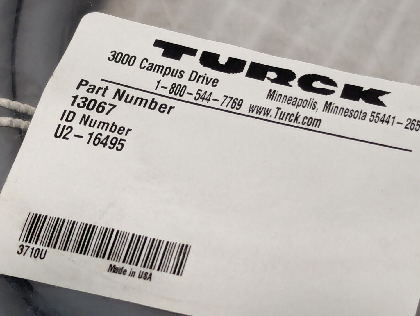 Turck 13067 Cable Assembly, ID# U2-16495, Resolver W4059, Induct MP U560