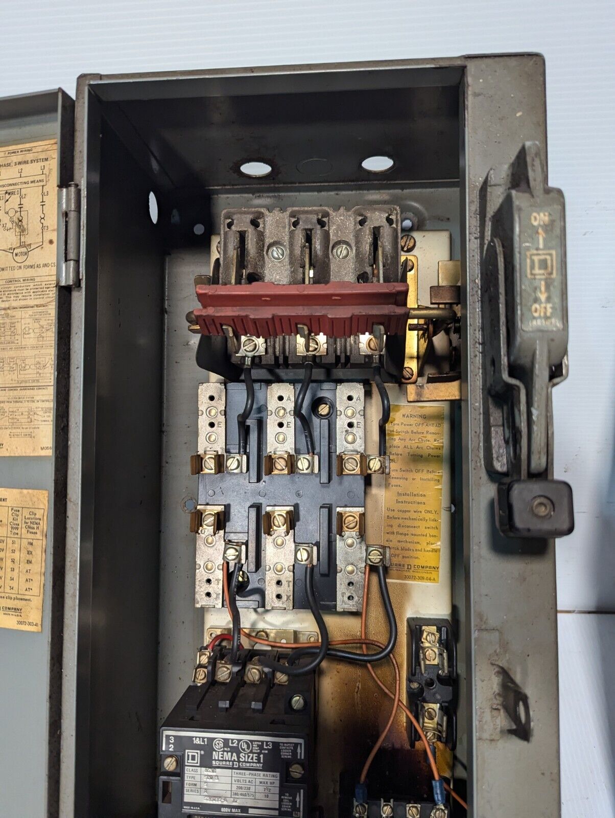 Square D 8538SCG14S combination motor starter, NEMA size 1, 30A - Free Shipping