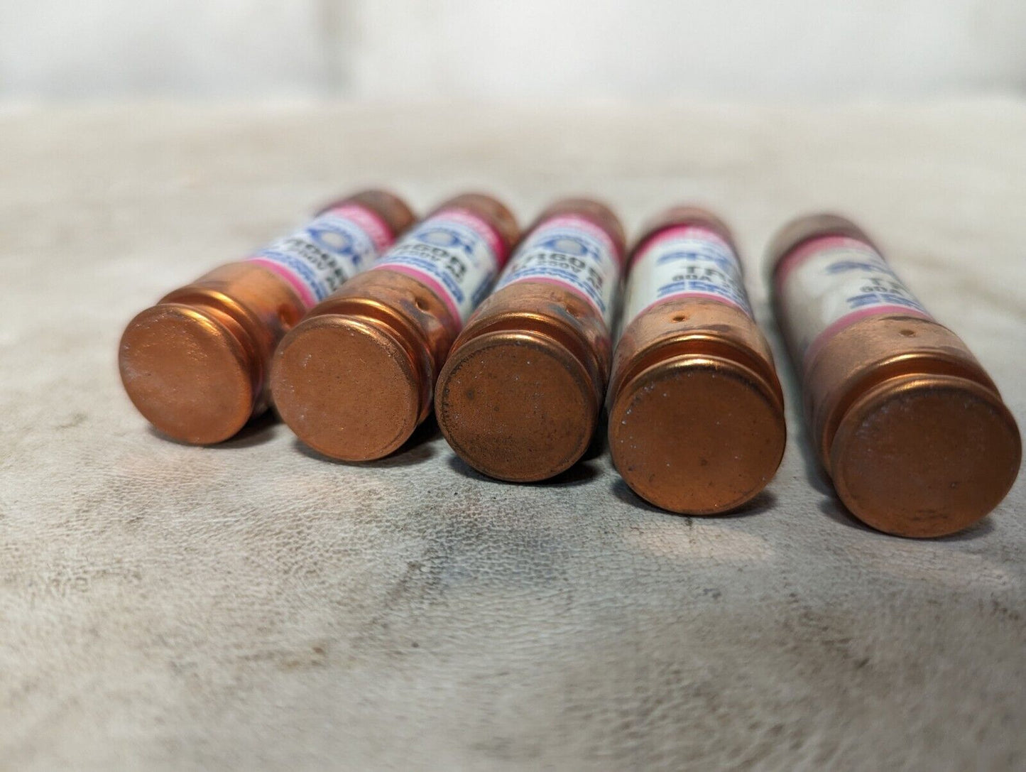 Lot of 5 Ferraz Shawmut TR60R fuses, 60A, 250VAC, Tri-onic, dual-element