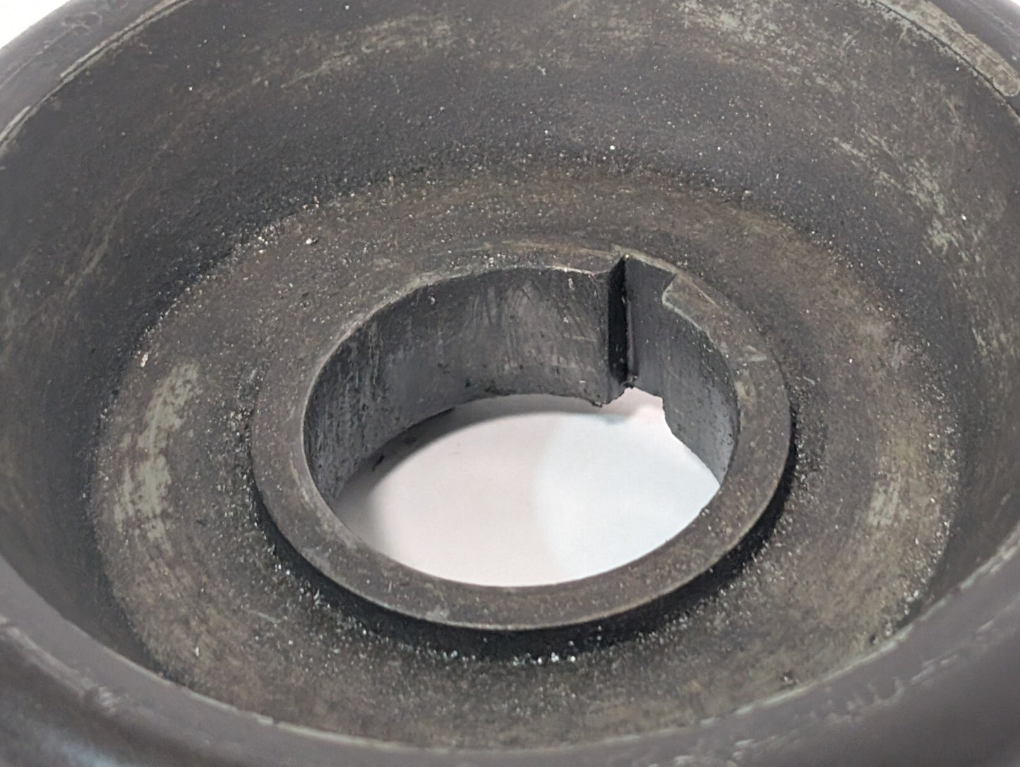 Unidentified Industrial Machine Guard, 5.5" Diameter, Keyed Bore