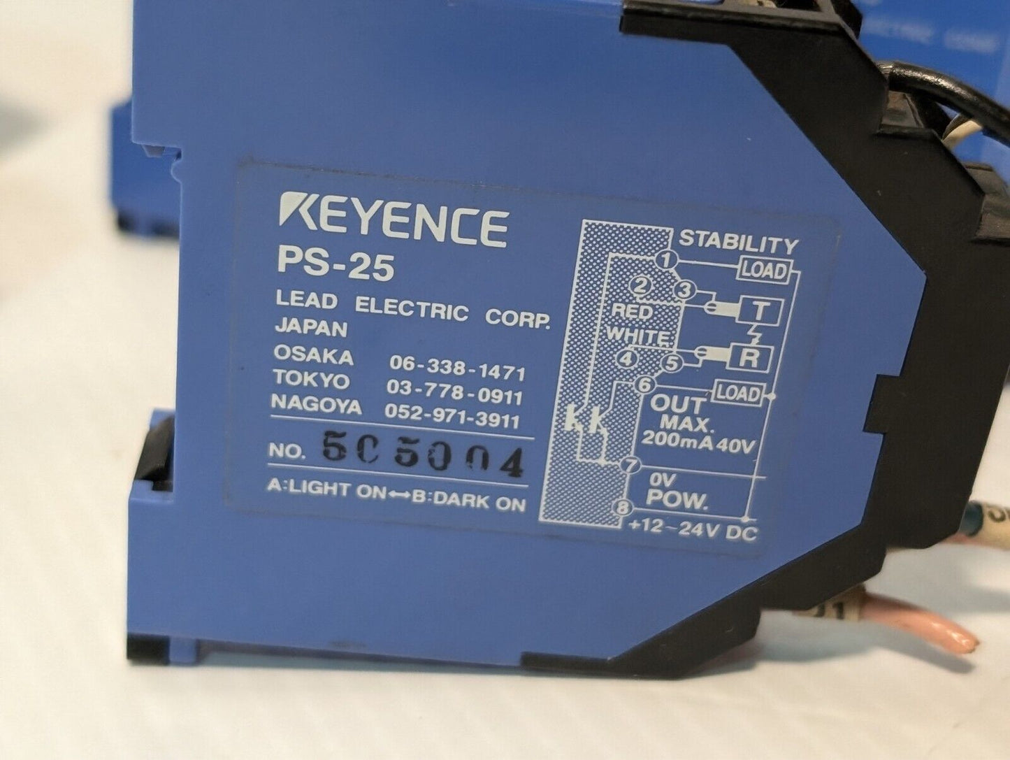 (1) KEYENCE Ps-25 Photoelectric Sensor Amplifier PS25 12-24 VDC-Free Ship+Return