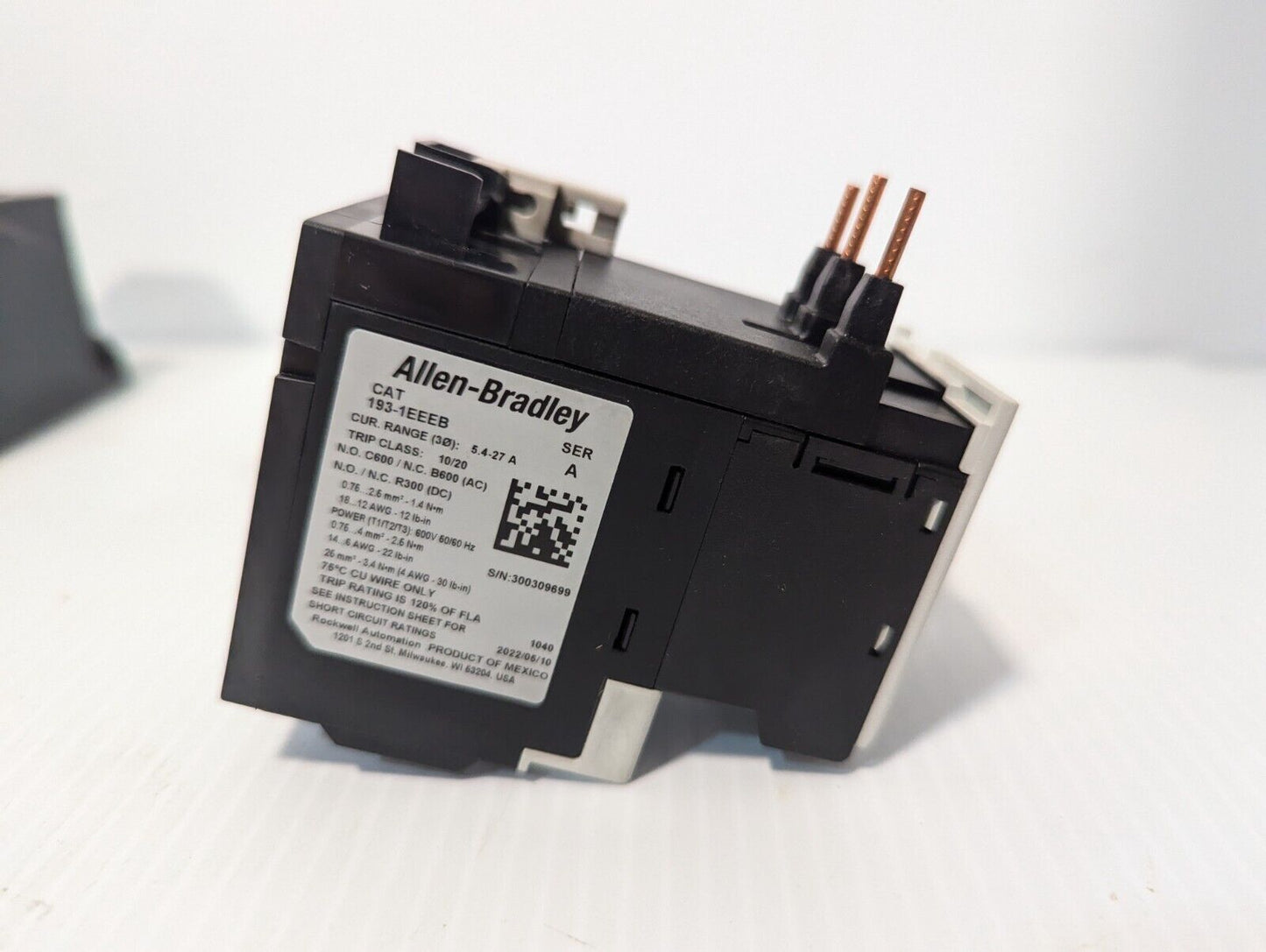 Allen-Bradley E100, 193-1EEEB overload relay, class 10/20, manual/auto-manual