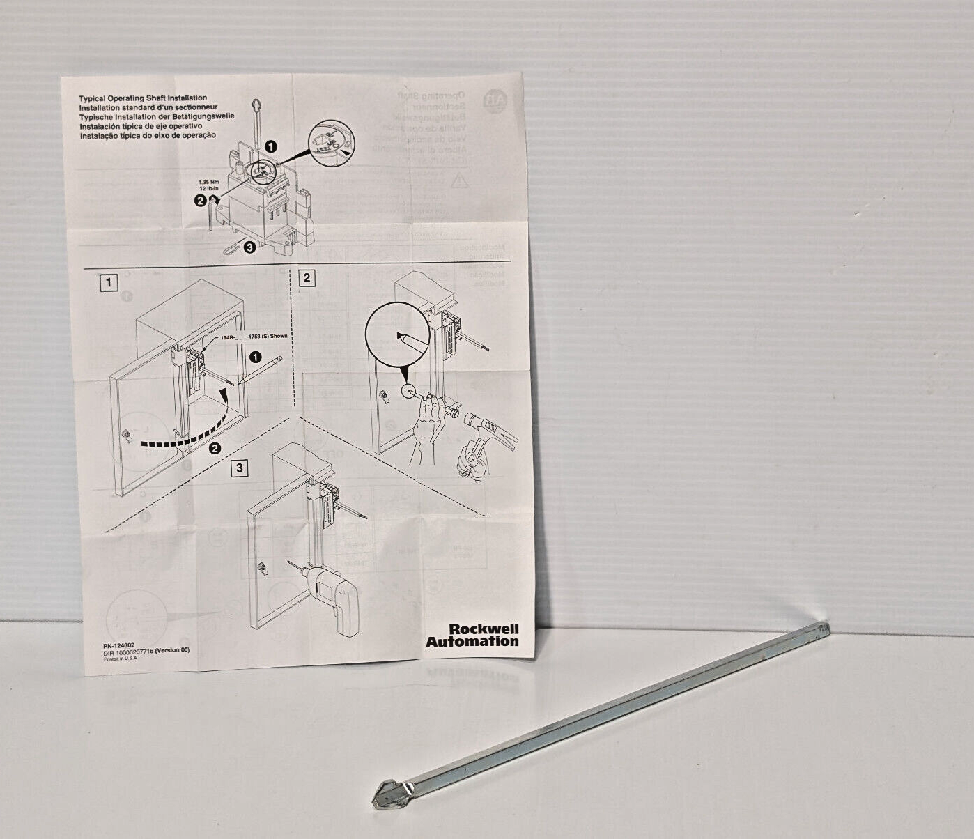 Allen Bradley 194R-S1 Operating Shaft, Spare Part, Bulletin 194R, Made in USA