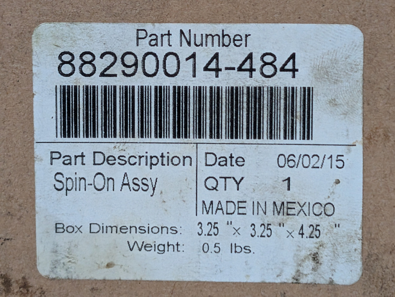 Sullair 88290014-484 Fiberglass Filter Element, Spin-On Assembly