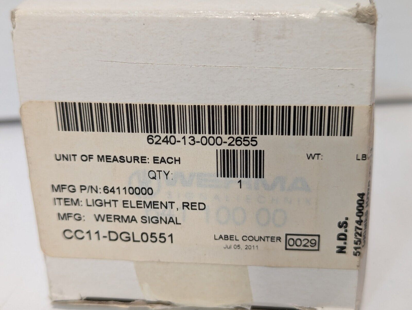Werma 641 100 00 Incandescent Red Signal Tower Light - Free Shipping