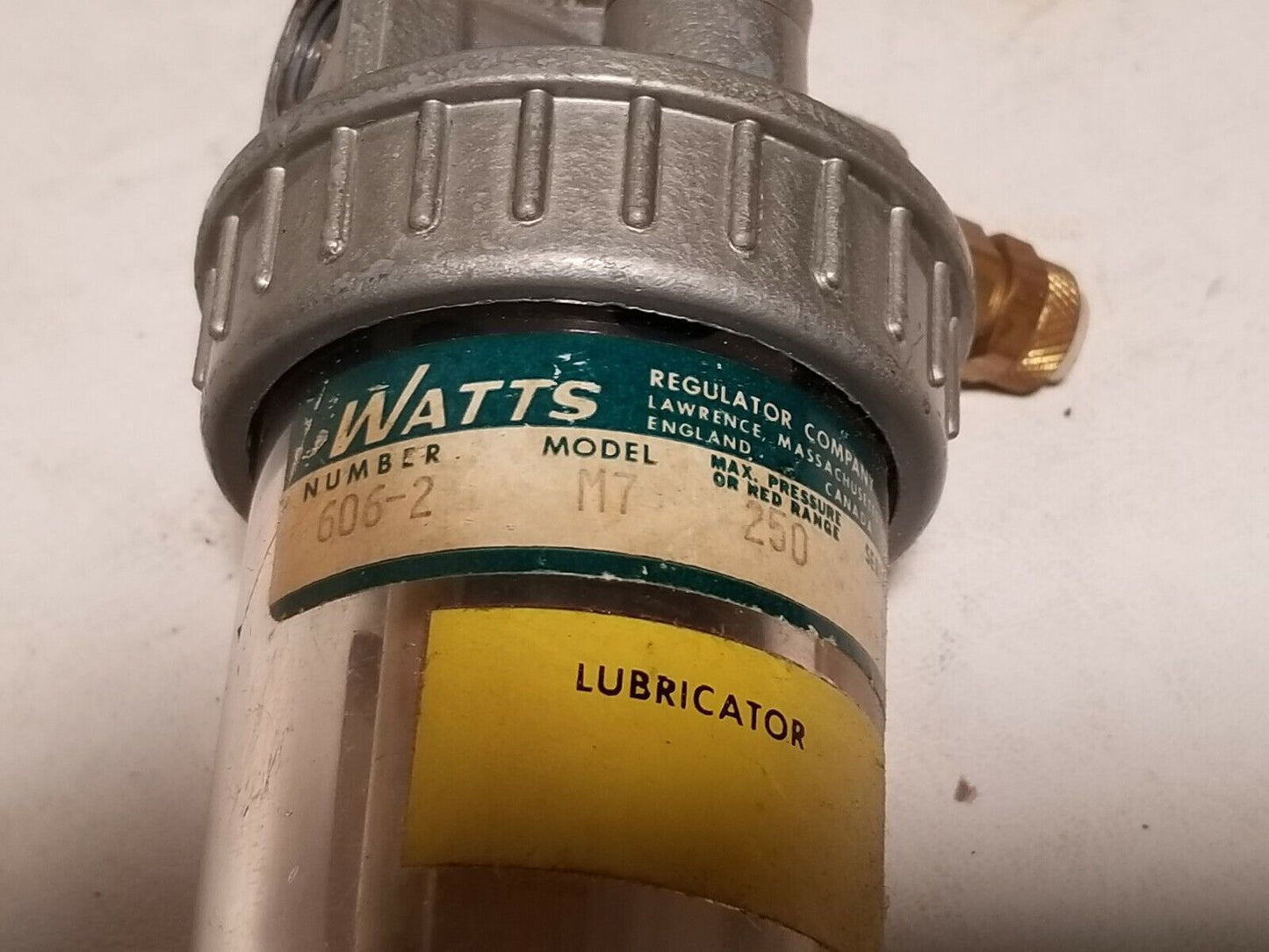 Watts Fluid Air 606-2 Regulator Model M7, Max Pressure Or Red Range: 250psi