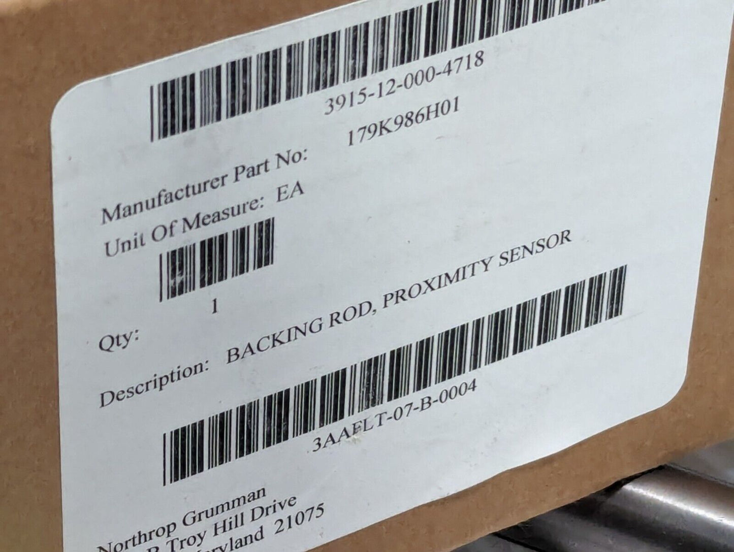 179K986H01 Proximity Sensor Backing Rod, 3915-12-000-4718 - Free Shipping