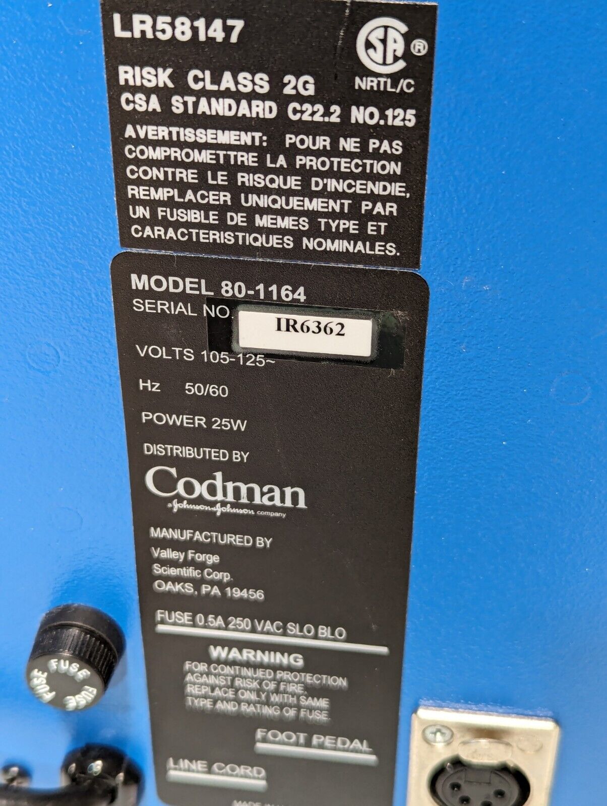 Valley Forge Codman 80-1164 irrigation module