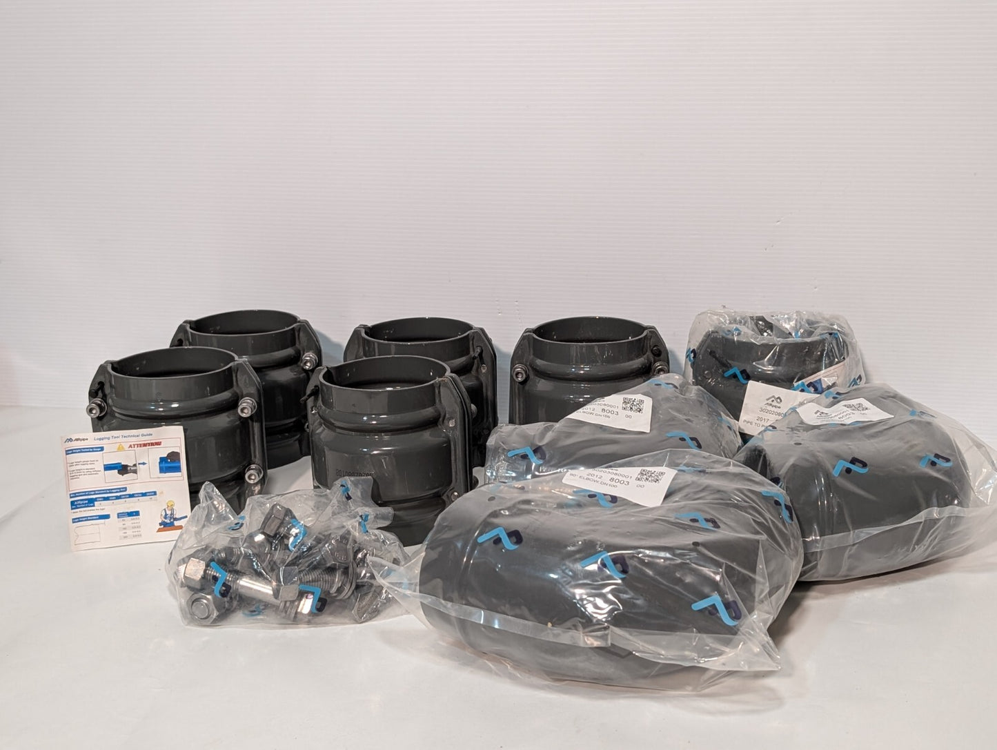 Airpipe 30203080001 Equal 90 Elbow - With Two Union Connectors 30202080108, 4"