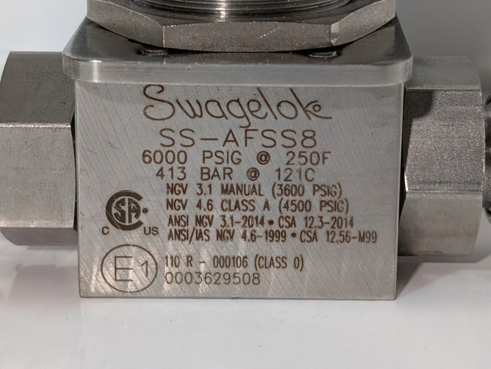 Swaglok MS-A30-4-DIN Spring Return Assy SS-AFSS8 Control Valve ASCO WT8551A001MS