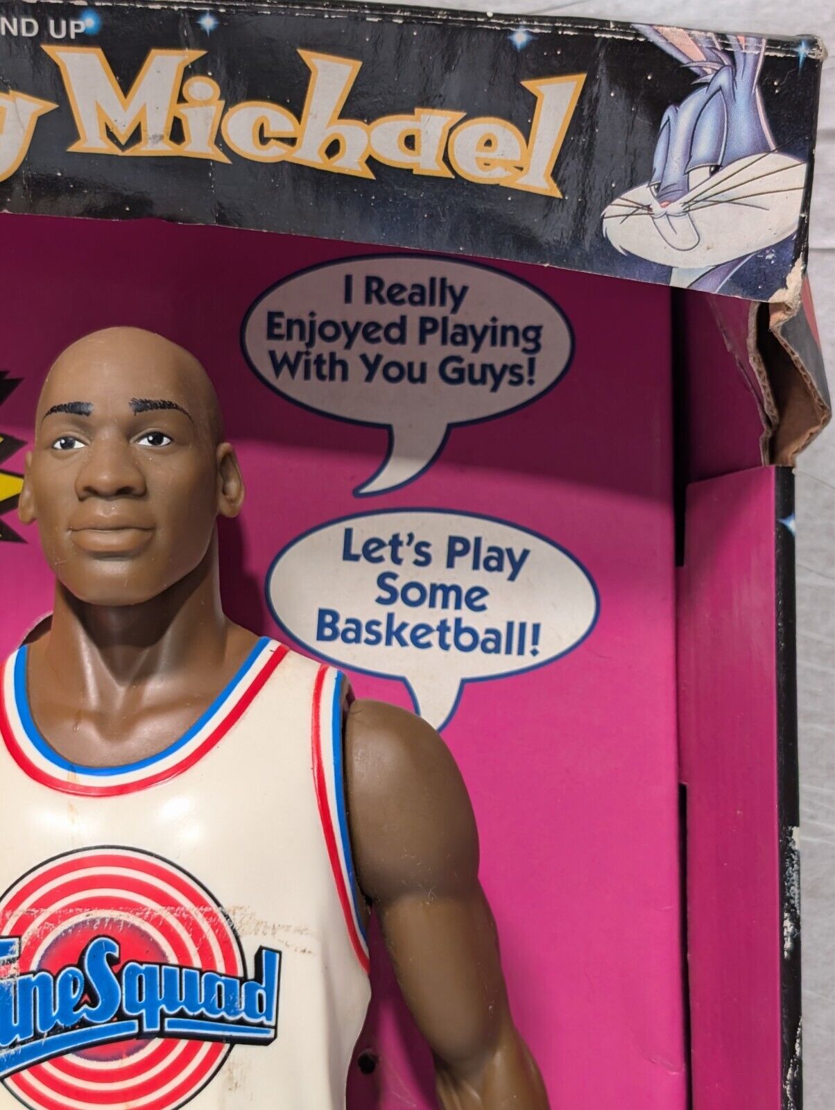 1 Michael Jordan Space Jam Looney Tunes Talking Action Figure New Vintage Sealed