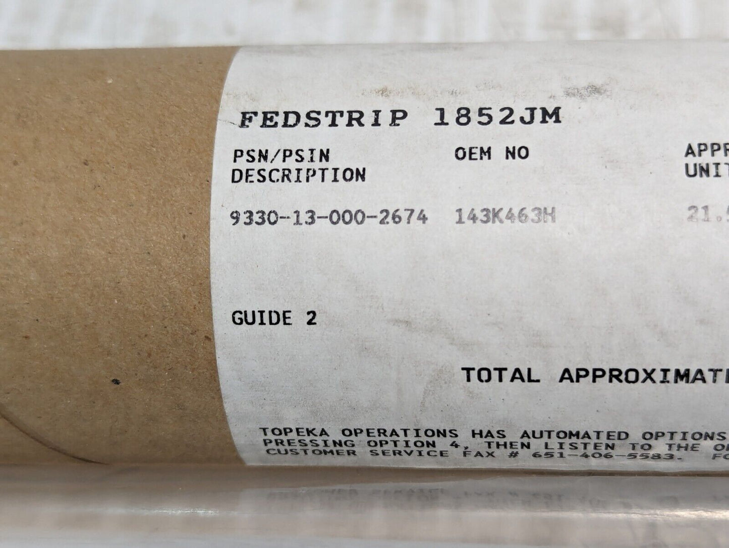Topeka Guide Pipe 143K463, REV E 9330-13-000-2674 - Free Shipping