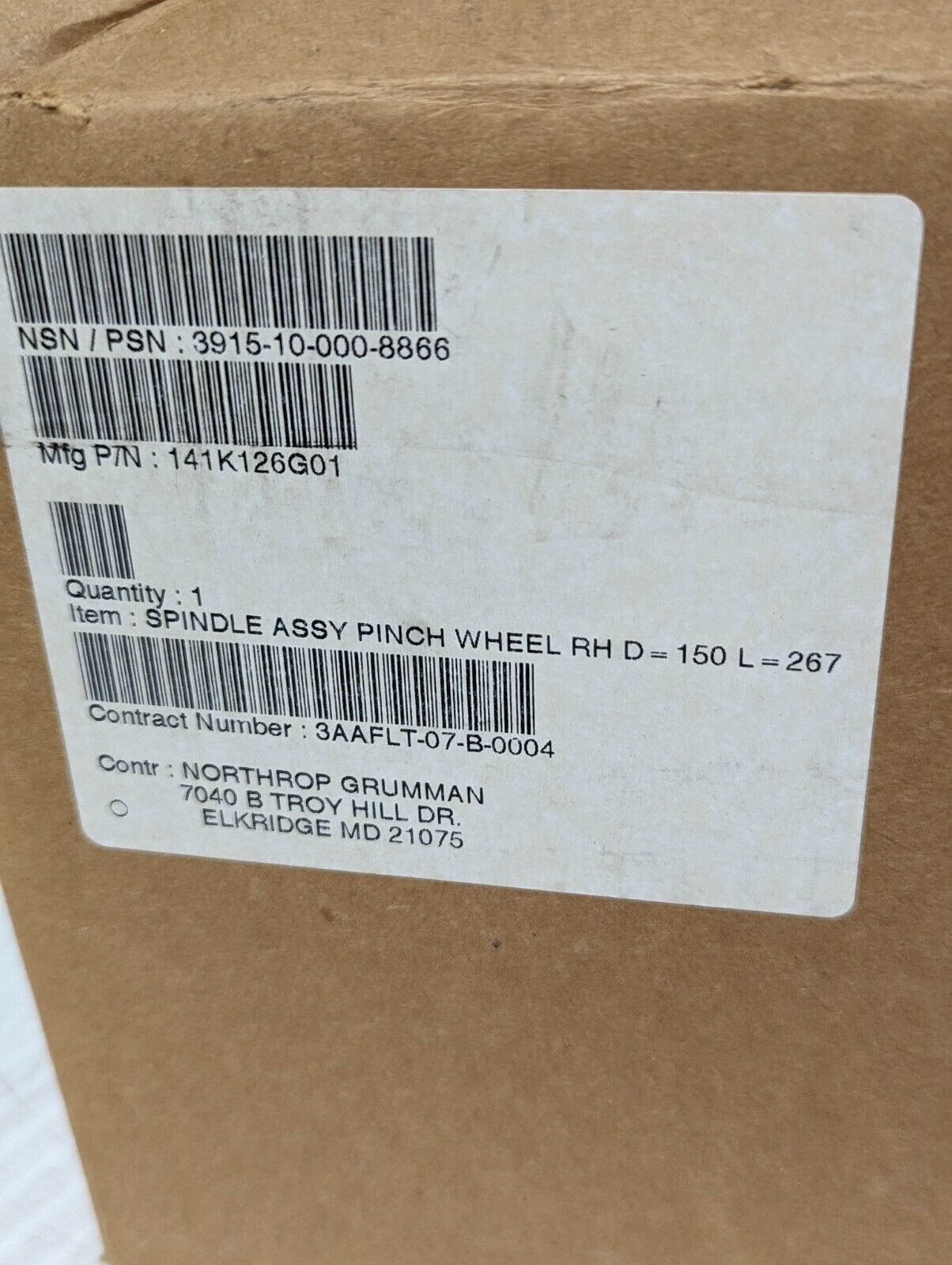 3915-10-000-8866 141K126G01 Pinch Wheel Spindle Assembly RH - Free Ship