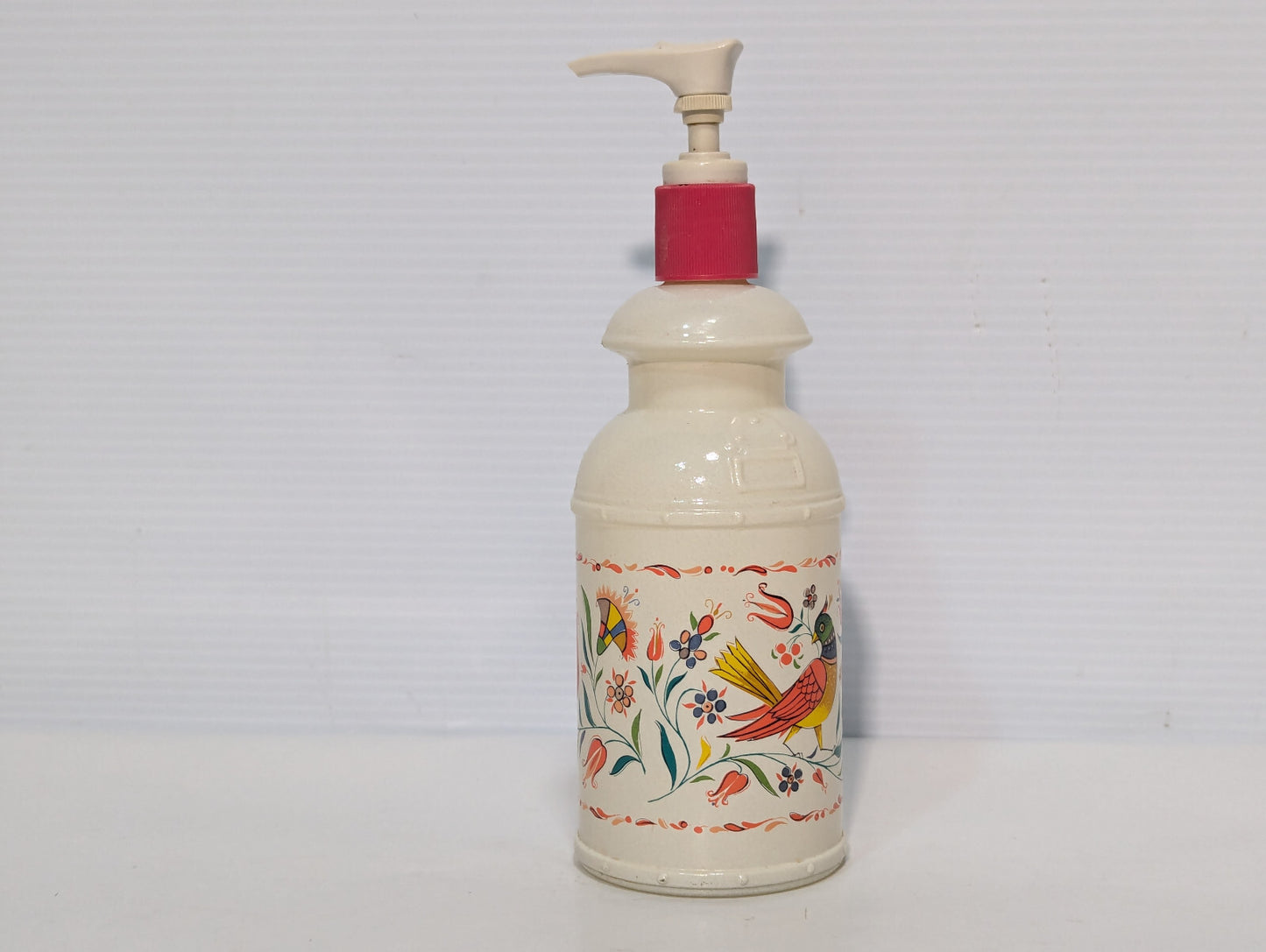 Vintage 1970s Avon Country Bird Glass 10oz Lotion Pump Dispenser Made in USA