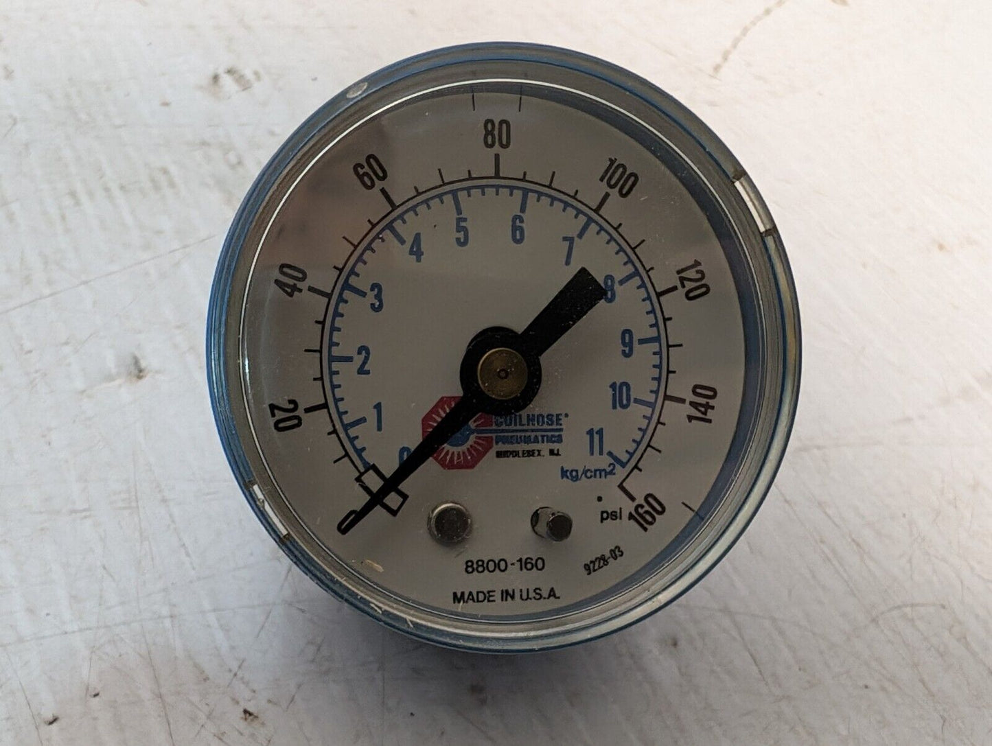 Lot of 3 Coilhose 8800-160 2" Pneumatics Pressure Gauge Back Mount, 160 Psi USA
