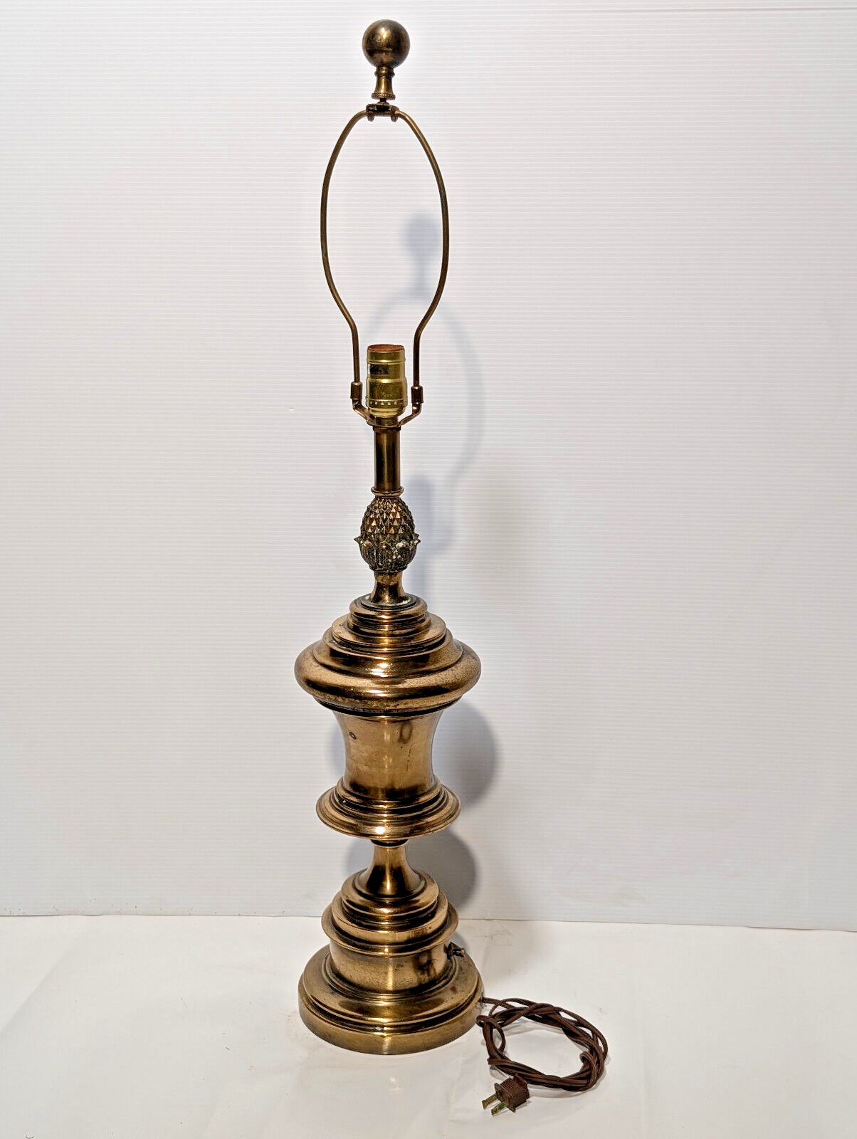 Stiffel Vintage, Antique, MCM, 34" Brass Table Lamp, Pineapple,Hollywood Regency