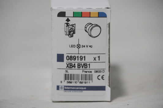 Telemecanique 089191, XB4 BVB1, white pushbutton