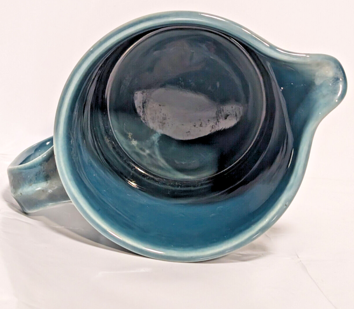 Vintage Meri Arabia Finland Pitcher Glazed Turquoise, Brown, Scandanavian, MCM