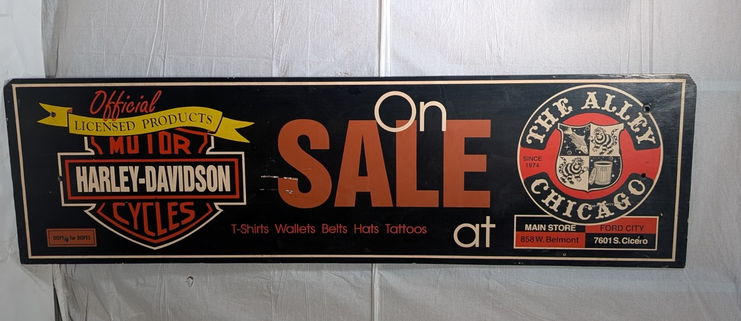 The Alley Chicago Harley Davidson Bus Stop Bench Ad Memorabilia Punk Moto Goth
