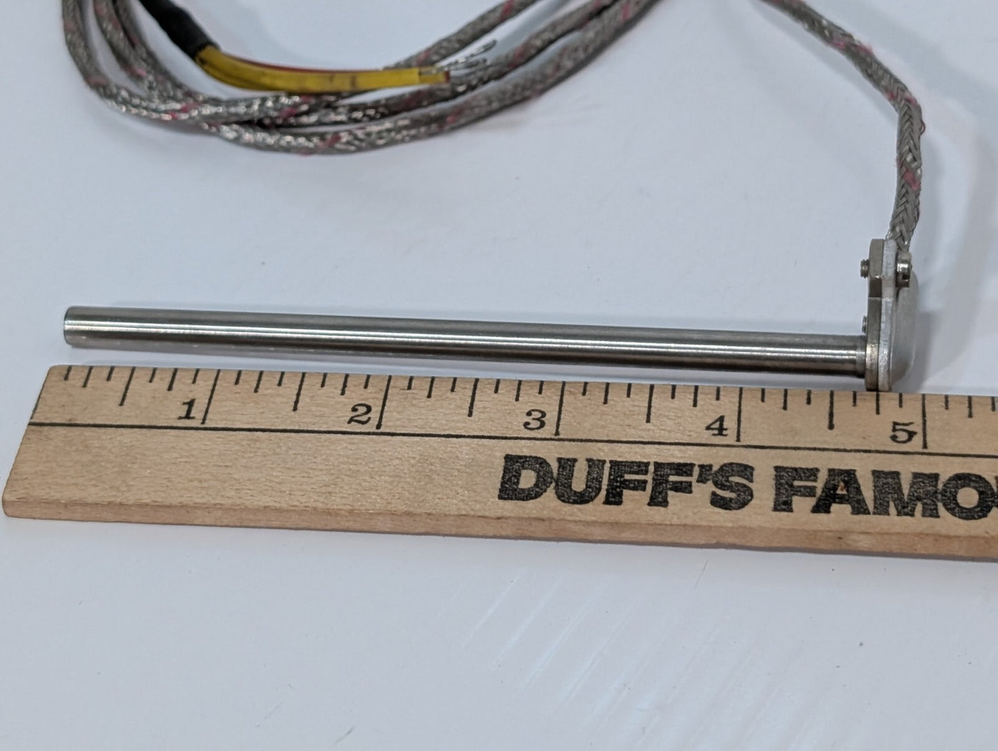 Unbranded Cartridge Heater, 4.5" Long, 3 Conductor Wires, 90 Degree, Long Cable