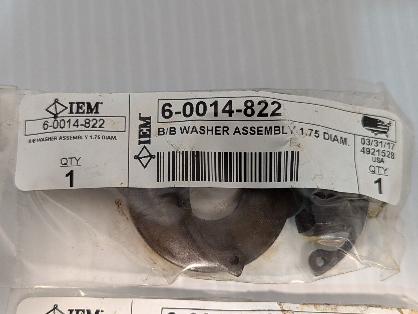 Lot of 8 IEM 6-0014-822 B/B Washer Assembly 1.75 Diam - Free Shipping+Returns