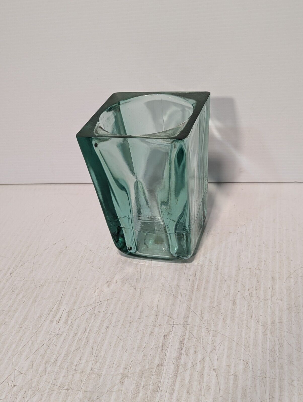 Vidrios San Miguel Translucent Green Vase, 8" x 6", Handcrafted in Spain